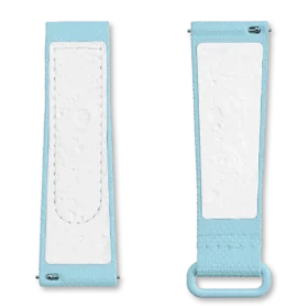 Correa de hule MoonSwatch azul claro/blanco