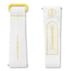 Correa de hule MoonSwatch en blanco y amarillo