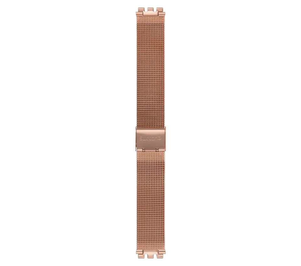 Correa de malla de acero inoxidable con recubrimiento PVD color oro rosa de la línea Skin