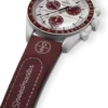 MoonSwatch de caucho burdeos/gris claro