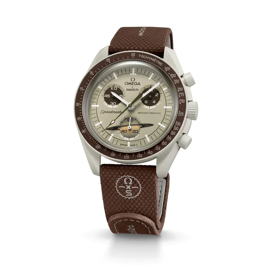 MoonSwatch de caucho marrón/beige