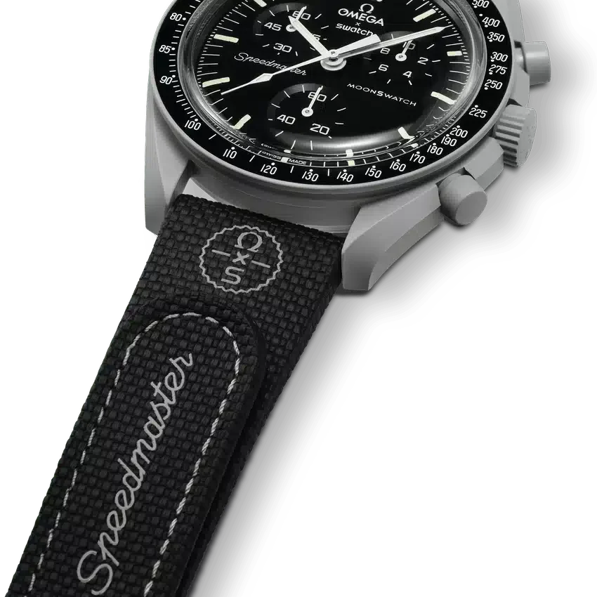 MoonSwatch de caucho negro/gris