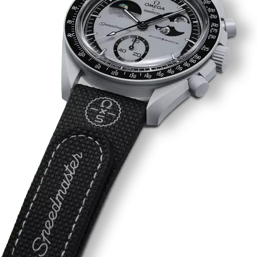 MoonSwatch de caucho negro/gris