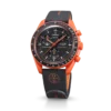 MoonSwatch de caucho negro/naranja